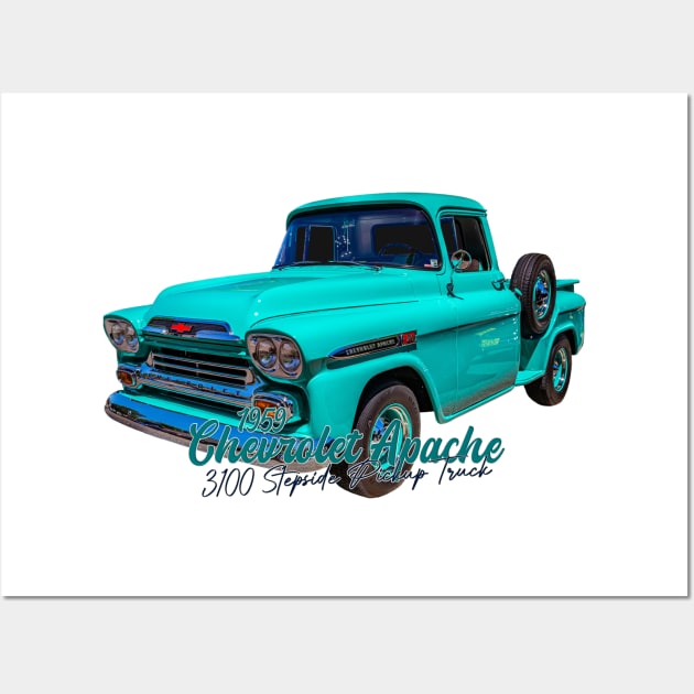 1959 Chevrolet Apache 3100 Stepside Pickup Truck Wall Art by Gestalt Imagery